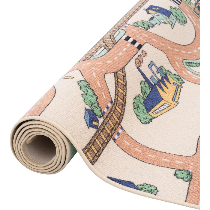 Дитячий килим Snapstyle для ігор, 200x200 см, прямокутний, бежевий, міцний та простий у догляді, килим-місто