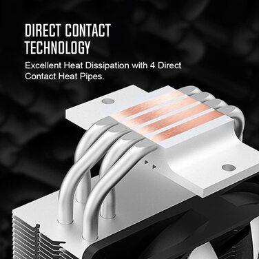 Кулер для CPU ID-COOLING SE-214-XT Black з RGB підсвіткою: 4 теплові трубки, 120mm вентилятор, сумісний з LGA1700/1851/1200/115X та AMD AM5/AM4