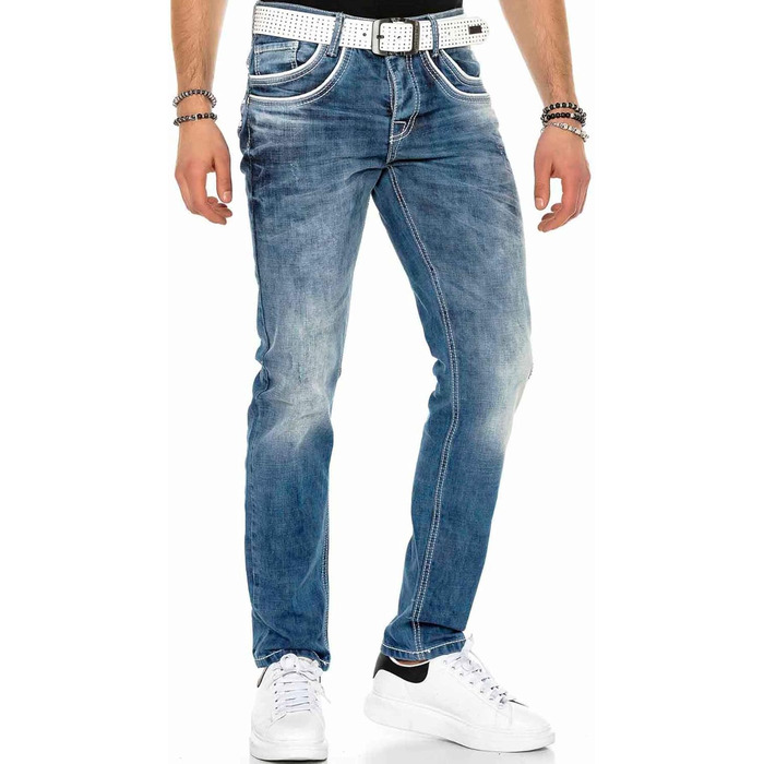 Чоловічі джинси Cipo & Baxx: сучасний денім, блакитний колір, розмір 29W/30L