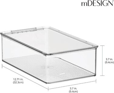 mDesign 2-Piece Stackable Shoe Box with Lid – Practical Shoe Storage Box Made of Plastic – Ideal for Protected Storage of Sandals, Sneakers, etc. – Transparent
