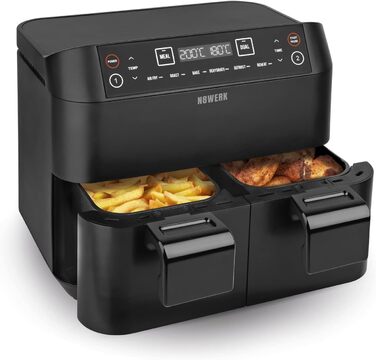 Фритюрниця-конвекційна піч Heißluftfritteuse Midnight Edition 7.6 л, 1800 Вт, 7 програм, чорний | Без олії, цифровий дисплей