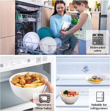 Набір посуду Berglander 24 шт. для 6 осіб: тарілки, миски, чашки (білий пластик)