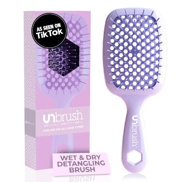Щітка для волосся FHI Heat UNbrush – безболісне розчісування для всіх типів волосся, DuoFlex-щітинки, антистатична, з вентиляцією, блакитний колір
