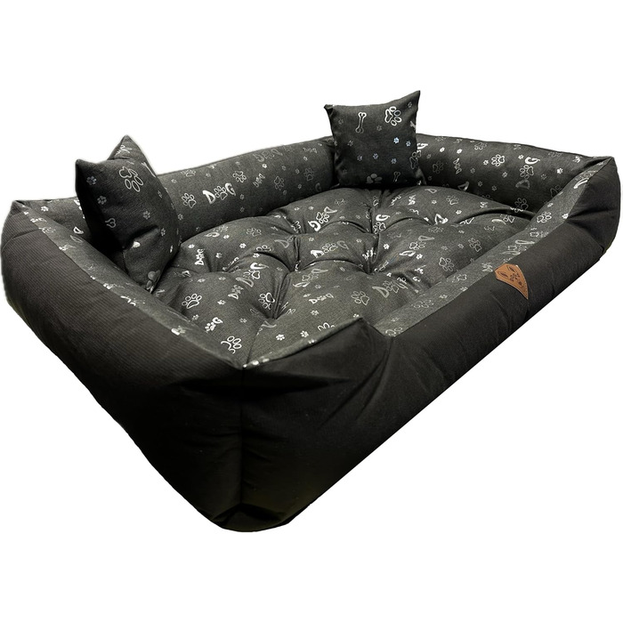 Крісло-ліжко для собак Dogs4Life Velours, 135x100 см, ортопедичне, водонепроникне, з бортиком, для великих собак. Зелений велюр