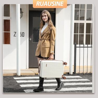 Валіза ручної поклажі з жорстким корпусом та 4 обертовими колесами, з TSA-замком (Сріблястий, 20 дюймів)