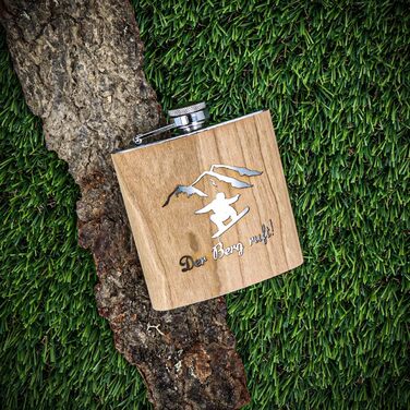 Фляга з нержавіючої сталі з гравіюванням - Оригінальний подарунок для любителів гірськолижного спорту та сноубордингу | Ідеально для афтескі та зимових пригод