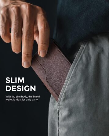 Кредитне портмоне VULKIT з двома вікнами для ID, RFID-захистом, автоматичний підйом, з натуральної шкіри, для карток та грошей (Коричневий)