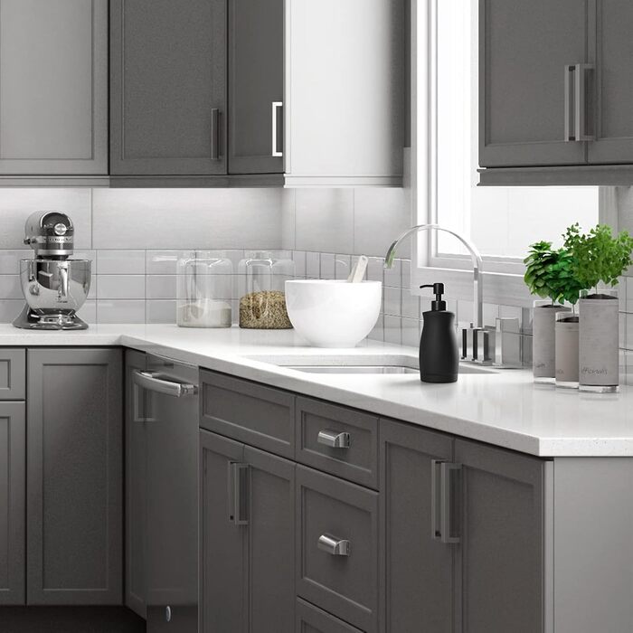 Дозатор мила для кухні та ванної кімнати з нержавіючої сталі, 390 мл, чорний