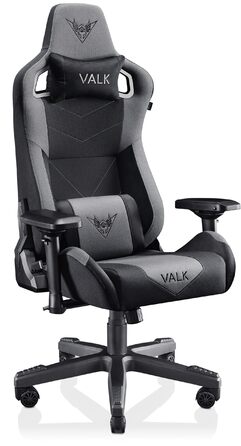 Ігровий крісло VALK Gaia з дихаючого матеріалу, ергономічний офісний крісло, кут нахилу спинки 160º, 4D підлокітники, газліфт Класу 4, професійне геймерське крісло (Онікс Чорний)