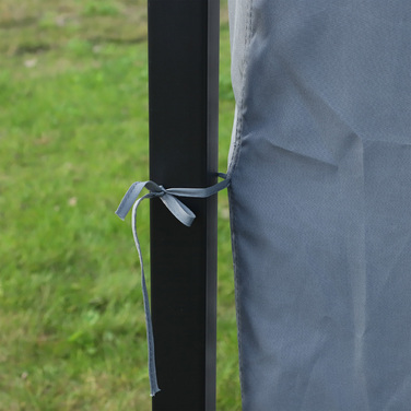 Outsunny 3 x 3m Gazebo Garden Pavilion Party Tent with Side Panels PC Roof Aluminum Dark Grey | Aosom