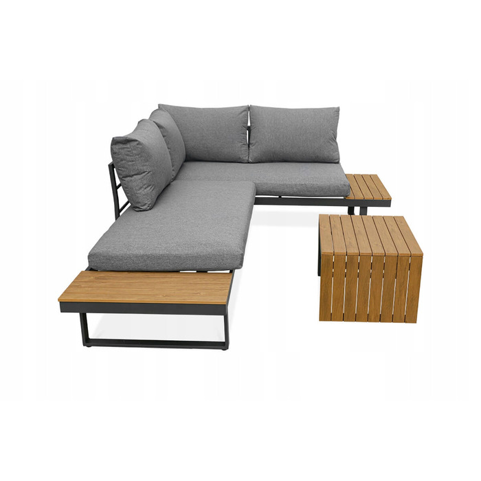 Комплект садових меблів Focus Garden, метал, сірий, 3 предмети