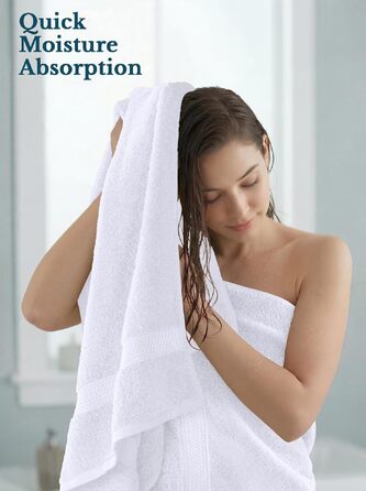 Набір білих банних рушників Utopia Towels, 100% бавовна, 69 x 137 см, 4 шт — м'які та гігроскопічні рушники для душу з петлею для підвішування