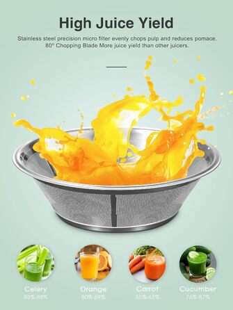 Електричний соковитискач QCen: нержавіюча сталь, BPA-free, 500W, для фруктів та овочів