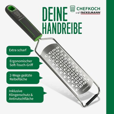 Терка CHEFKOCH Premium для сиру, цитрусових (лимон, лайм) та овочів - ергономічна, для точного гарнірування