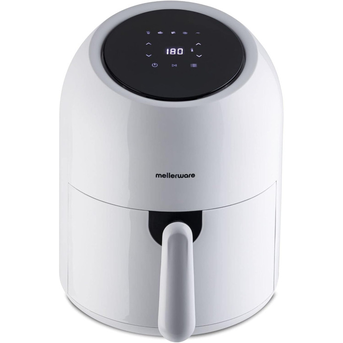 Фритюрниця повітряна MELLERWARE 1450W з скляним контейнером 4.5L, 9 програм, сенсорний дисплей, таймер 60 хв, для миття в посудомийній машині