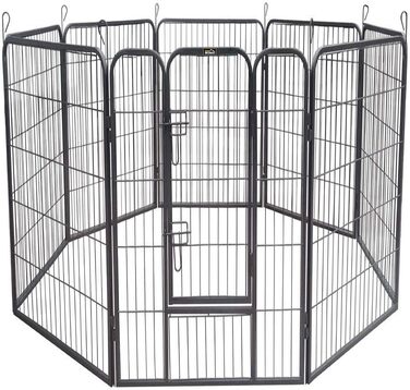 Клітка для цуценят Zoomundo 100см, XL, 8-кутна, чорна (XXL)