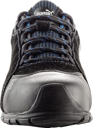 Робоче взуття PUMA SAFETY RIO BLACK LOW S3 SRC чорне, синьо-чорне для чоловіків, 43 EU, з алюмінієвою захисною капою та захистом від проколів