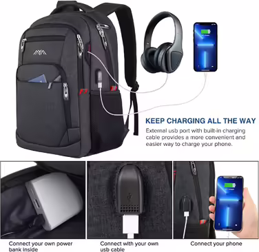 YAMTION Backpack Men's School Backpack for 15.6 inch Laptop Backpack Work Waterproof Business Daypacks Boys Teenage 35L