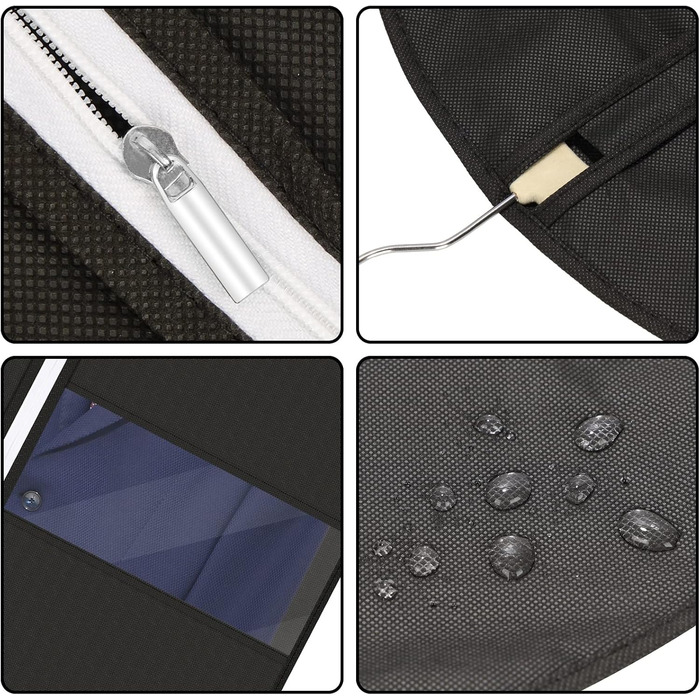 5 шт. Чохли для одягу, 60x140 см, міцні сумки для одягу з блискавкою, дихаючий матеріал, захист для костюмів, пальто, сорочок, зберігання 140x60 см