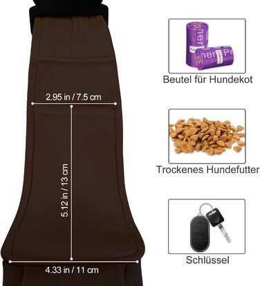 PetLoft Сумка-переноска для собак, реверсивна, регульована, крос-боді, з кріпленням для нашийника (колір: коричневий)