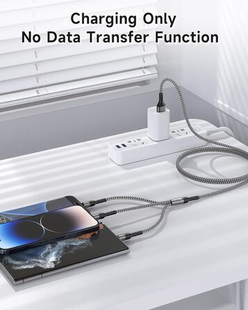 Мульти USB кабель RAVIAD 3 в 1 (2 шт x 2м) для iPhone, Samsung, Huawei та інших – сірий