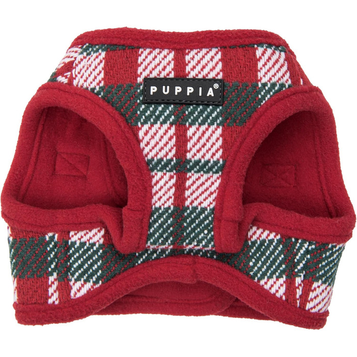 Шлейка для собак Puppia Douglas, Step-in, тепла, зимова, в принті клітинка, для маленьких та середніх собак, розмір M (червоний/для прогулянок, однотонна (Getaway Solids), середній)