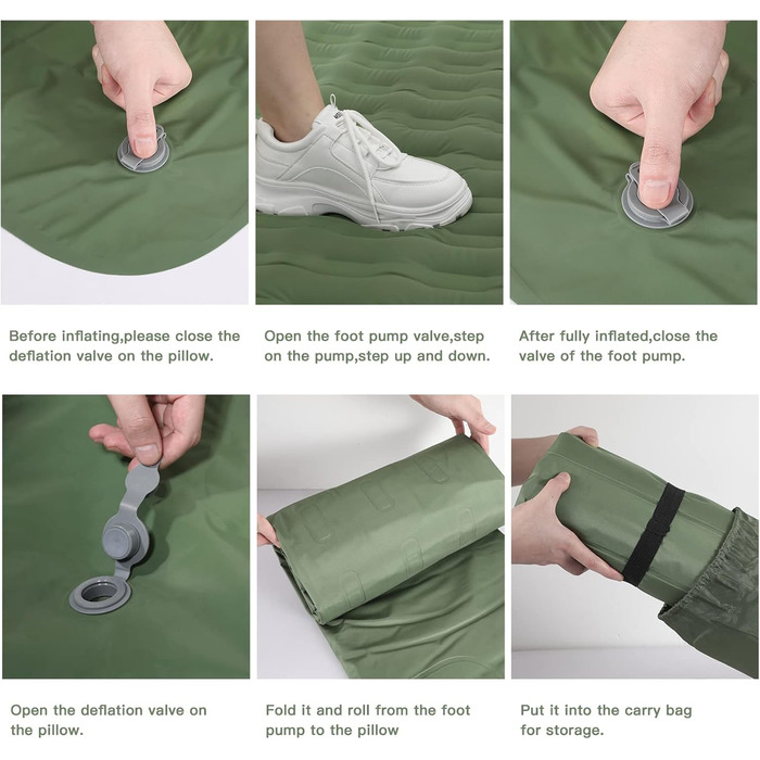 Douthfolle Twin XL Camping Sleeping Pad - 12cm Thick Inflatable Sleeping Mat with Foot Pump - Waterproof & Outdoor