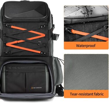 Рюкзак для фотокамери K&F Concept 32L з відділенням для ноутбука та водонепроникною накидкою