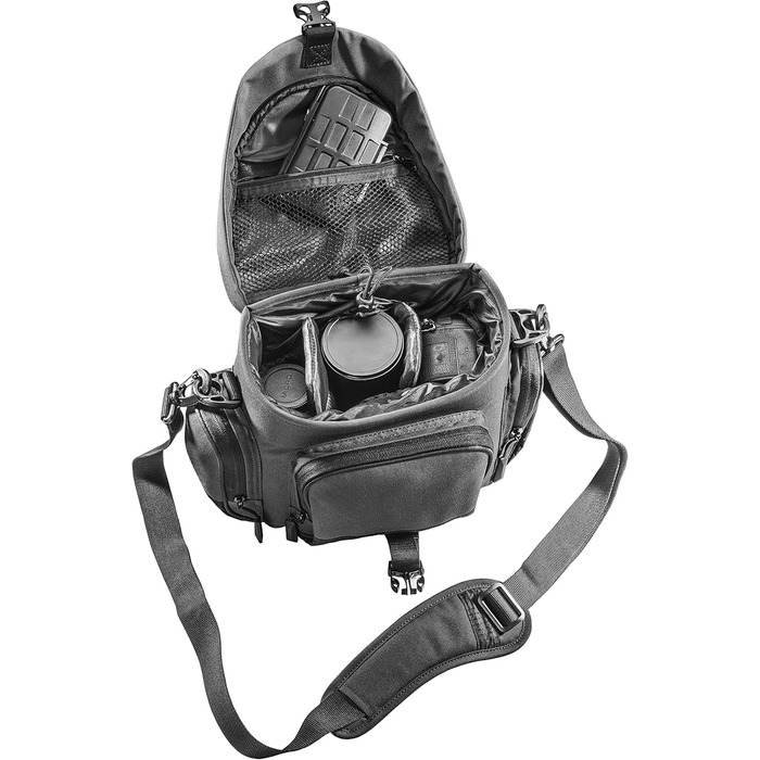 Сумка для камери Mantona Premium - підходить для камер DSR & DSM з об'єктивом (з пилозахистом, м'яким ремінцем, блискавкою, регульованим внутрішнім відділенням) (Антрацит, Антрацит)