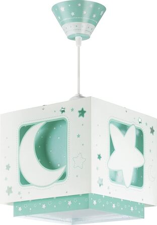 Children's Lamp Pendant Light Hanging Lamp Fluorescent Moon and Stars MoonLight green, 24 x 24 x 21 cm