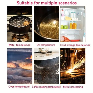 Інфрачервоний термометр лазерний, цифровий -37°F~1022°F / -32°C～400°C. Ідеально для приготування їжі, гриля, барбекю, вимірювання температури м'яса та цукру. Не для вимірювання температури тіла людини.