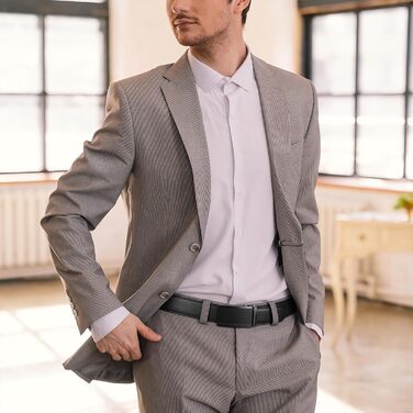 Чоловічий шкіряний ремінь WHIPPY Automatik з пряжкою, ширина 35 мм, чорний матовий, довжина 145 см (підходить для штанів 116-130 см)