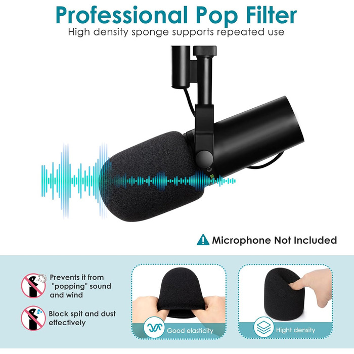 Кріплення для мікрофона YOUSHARES з поп-фільтром - настільний кронштейн для Shure SM7dB та інших мікрофонів