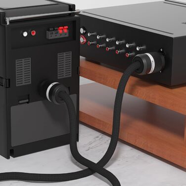 Hi-Fi мережевий кабель Monosaudio P903 OCC 2.5Sq, мідний екран, 1.5м, роз'єми EU Schuko та IEC C15 для підсилювача, DVD, сабвуфера