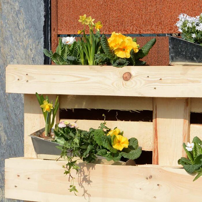 UNUS Garden Flower Box Set Balcony Boxes Suitable for Euro Pallets for Flowers, Herbs, and Fruits - 12 Pieces, 38cm