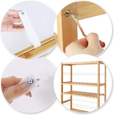 Dibea Bamboo Shelf with 5 Adjustable Shelves - Shoe Rack, Bathroom Shelf, Living Room Shelf, Standing Shelf, Bathroom Shelf, Book Shelf, Kitchen Shelf, combinable with a shelf wall - 60x26x130 cm, natural color