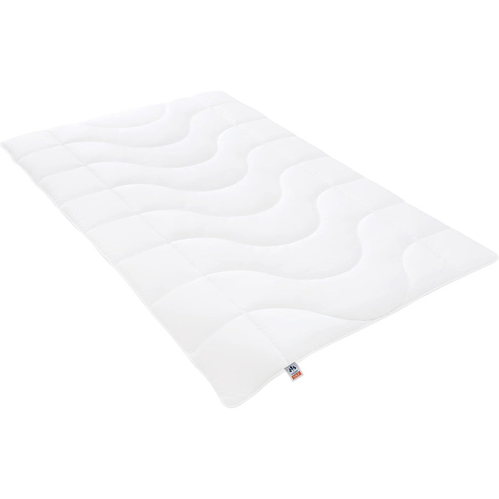 Irisette Lotte All-Season Blanket – Made in Germany - Quilted Comforter with Top Cool Fabric, washable at 95 degrees, includes storage bag, 155 x 220 cm, white, Öko-Tex Certified 155 x 220 cm Mono - All-Season Blanket