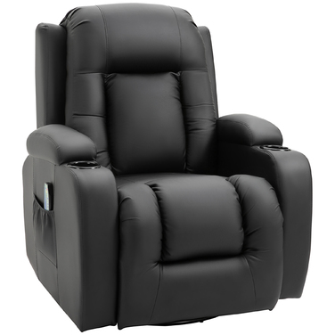 HOMCOM Massage Chair, Recliner Chair, Heated Recliner Chair, TV Recliner with Reclining Function, Recliner Chair with Remote Control, Black | Aosom