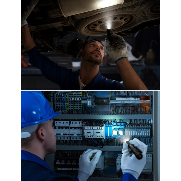 Ліхтарик LED Mini IPX4 Водостійкий, 3 режими, стік-ліхтарик для інспекції, роботи, ремонту (2 шт.), чорний