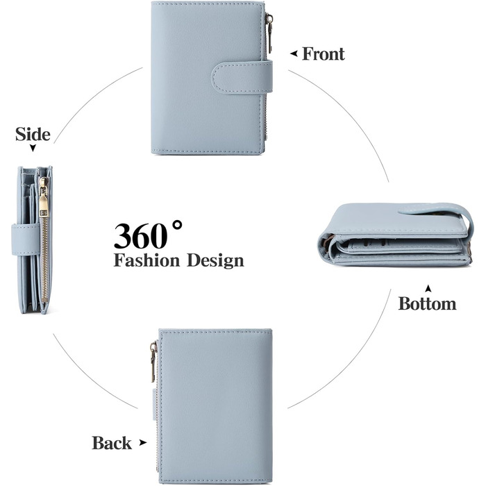 GAEGAEKEAO Wallet for Women, Small Wallet for Women, Small Ladies Purse with RFID Blocking, Wallet for Women with Zipper Pocket
