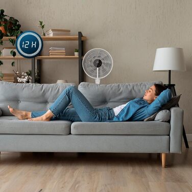 Вентилятор Cecotec EnergySilence 1030: 28W, DC-двигун, 24 швидкості, 3 режими, осциляція, тиха робота, регулювання висоти, 10 лопатей, білий