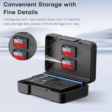 REYGEAK акумулятори для Insta360 X5, 2 x 2800 mAh, комплект з зарядним пристроєм