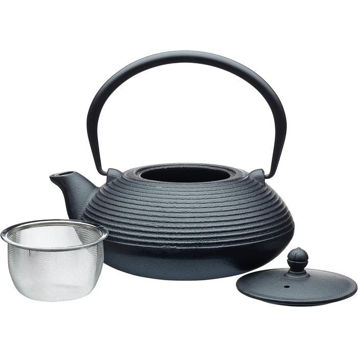 Тайська чайник La Cafetière з чавуну, 600 мл, з ситом, на 3 чашки (чорний, 20 x 20 x 10 см)