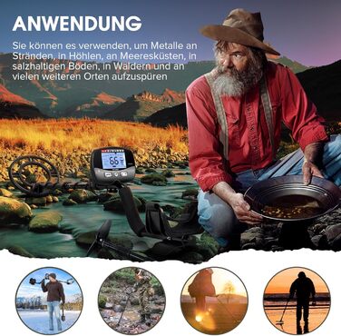 Металошукач професійний 30см, водонепроникна котушка, Pinpoint, DSP-чип, мульти-режим, 12 дюймів