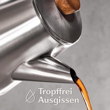 Teapot with infuser and trivet - Stainless steel & FSC wood - Induction and all other stovetops - 1200ml