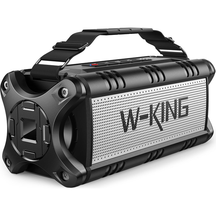 Портативна Bluetooth колонка W-KING 90W з глибоким басом, IPX6, до 40 годин, чорно-біла