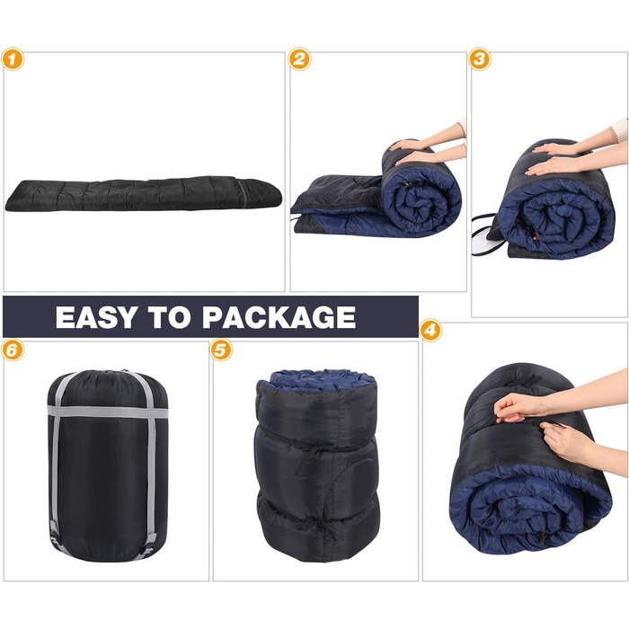 REDCAMP XL Cotton Sleeping Bag - Warm, Removable Hood, Flannel Comfort - 3-4 Season Sleeping Bag for Adults & Kids - Camping, Outdoor, Fishing - Blue (2lbs/3lbs Fill)