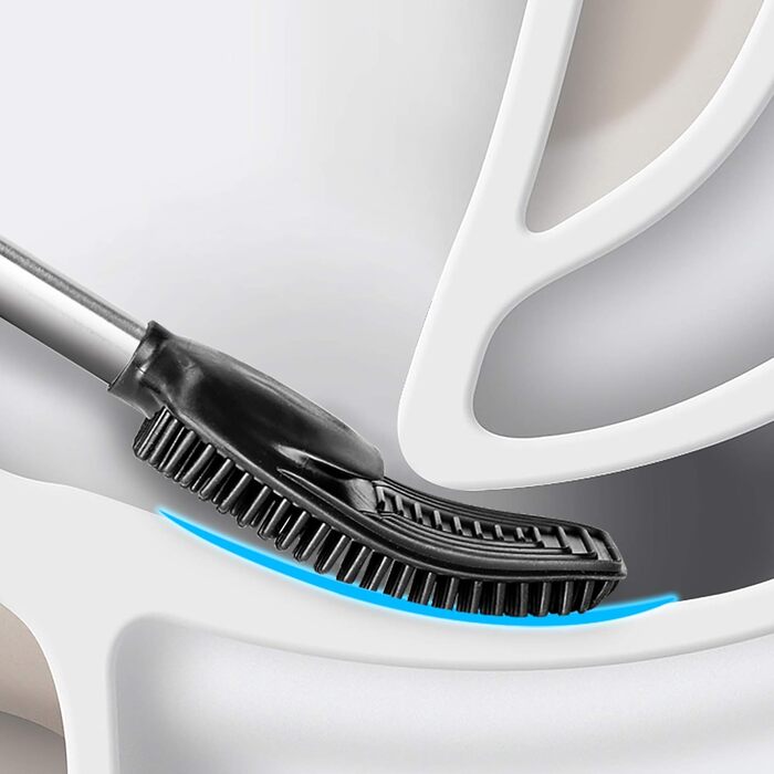 Набір для туалету Weissenstein: щітка з силікону, тримач з нержавіючої сталі, без свердління, чорний