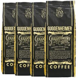 Кава в зернах GUGGENHEIMER COFFEE для автоматичних кавомашин, смак шоколаду та горіхів, Barista-якість, низька кислотність, 2 кг (4 x 500 г)