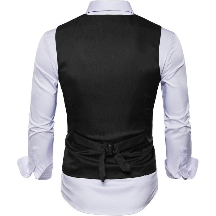 Чоловіча формальна жилетка для костюма або смокінга - Чорна - X-Large